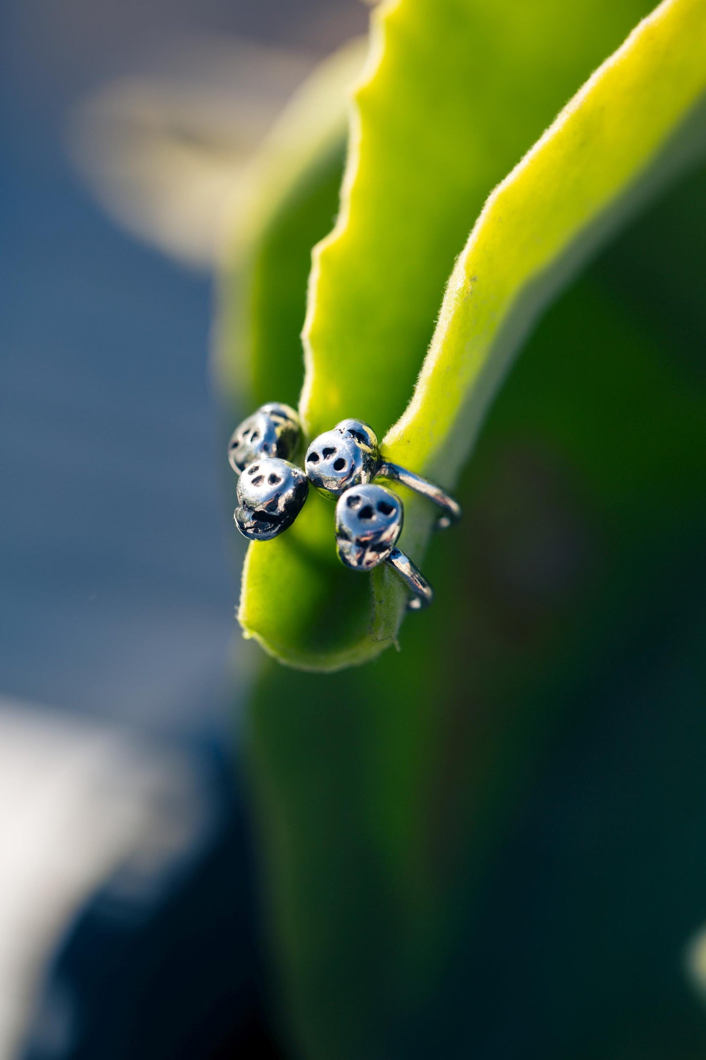 Infatuadead-Adjustable Open Ring with 2 Skulls-Love You to Death Collection