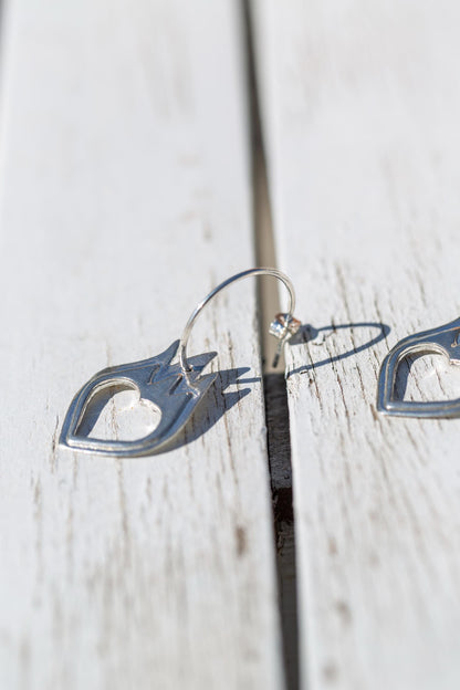 Burning Heart Half Hoop Earrings-Love You to Death Collection