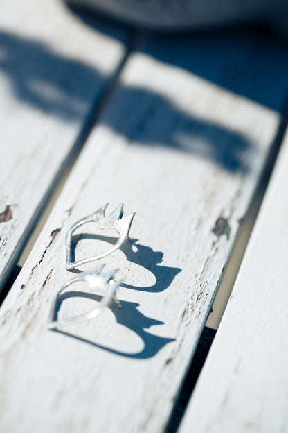 Burning Heart Stud Earring-Love You to Death Collection