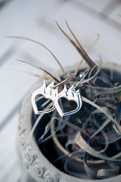 Burning Heart Half Hoop Earrings-Love You to Death Collection