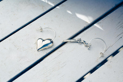 Shot Through the Heart-Heart and Pistol Set of Earrings-Love You to Death Collection