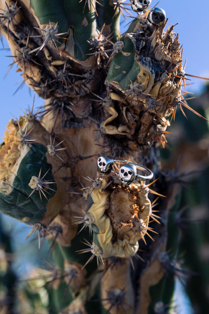 Infatuadead-Adjustable Open Ring with 2 Skulls-Love You to Death Collection