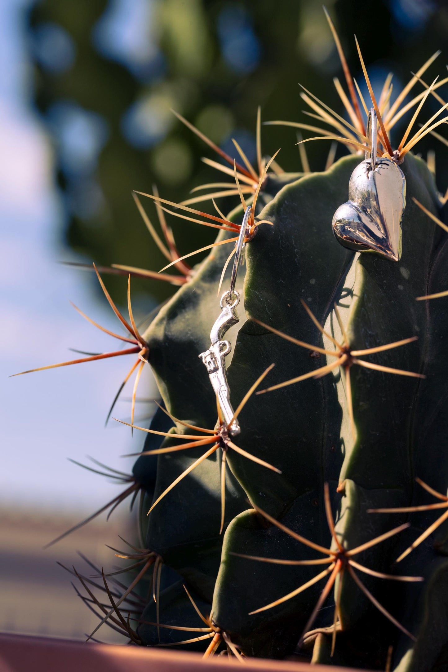 Shot Through the Heart-Heart and Pistol Set of Earrings-Love You to Death Collection