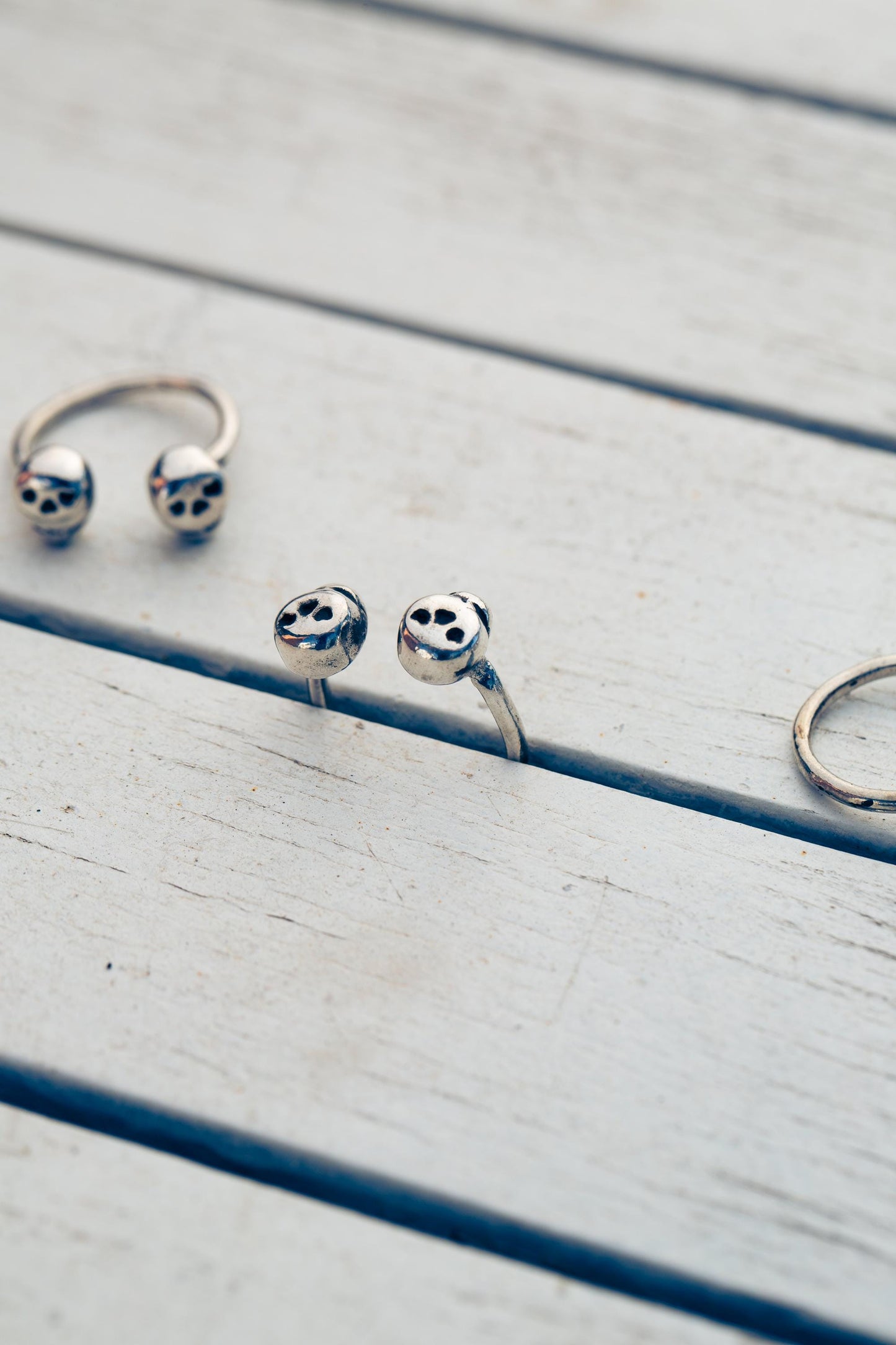 Infatuadead-Adjustable Open Ring with 2 Skulls-Love You to Death Collection